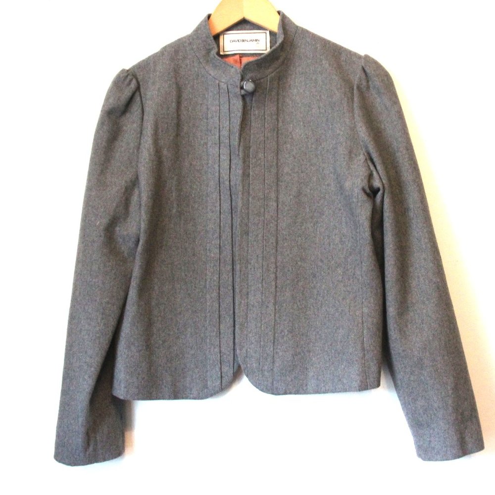 Vintage David Benjamin Grey Cropped Jacket - image 1